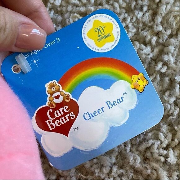 Nwt Vtg 2002 Care Bears Stuffed Pink Toy Bear Cheer 20s Anniversary Animal 13” - Picture 5 of 8